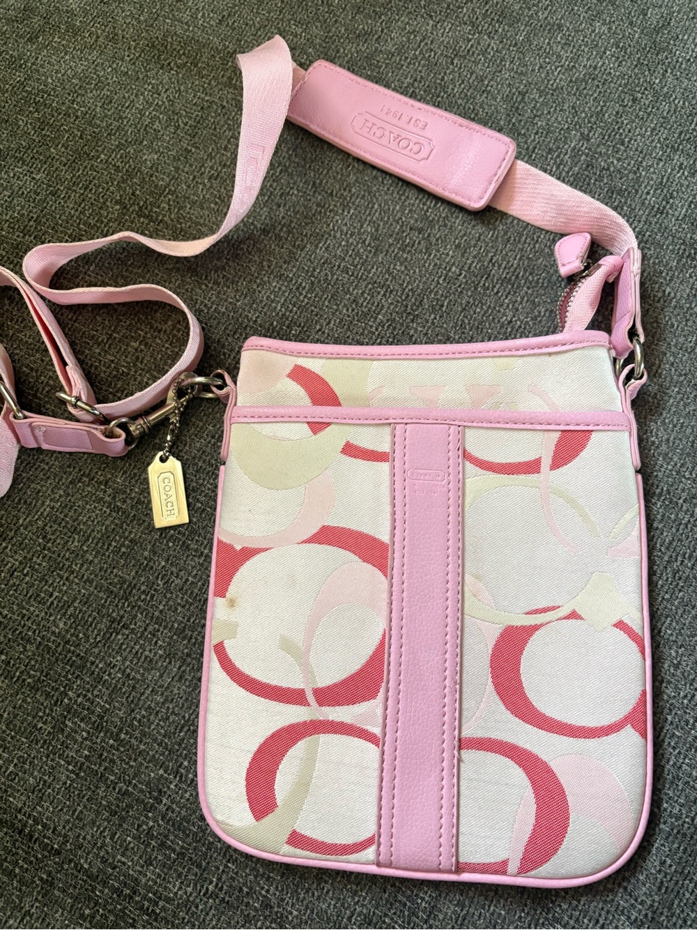 Coach Pink Signature Canvas Crossbody Bag